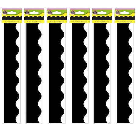 Teacher Created Resources Black Border Trim, 35 Feet Per Pack, PK6 4397